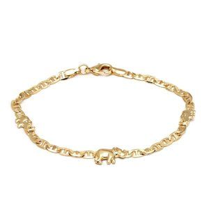 18K Gold Plated Flat Marina Elephant Anklet